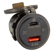 USB A/C Schnellader Voltmeter 12/24V 5V 3.1A